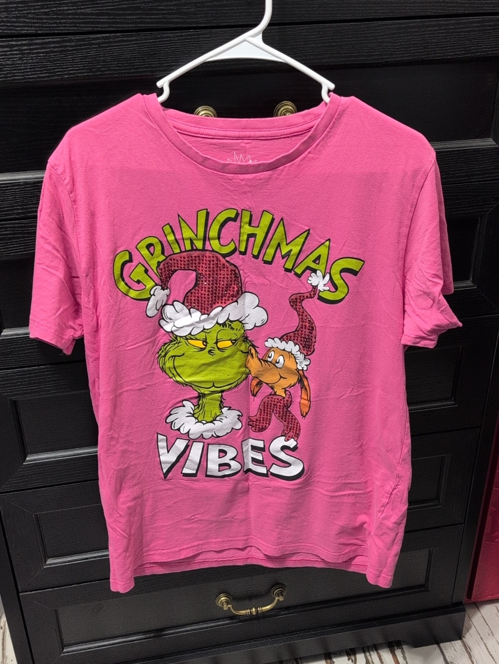 Grinchmas Vibes Pink Kids Graphic Tee